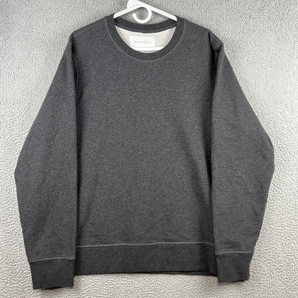 Mott‎ & Bow Sweatshirt Mens 2XL Gray French Terry Crewneck Pullover Cotton